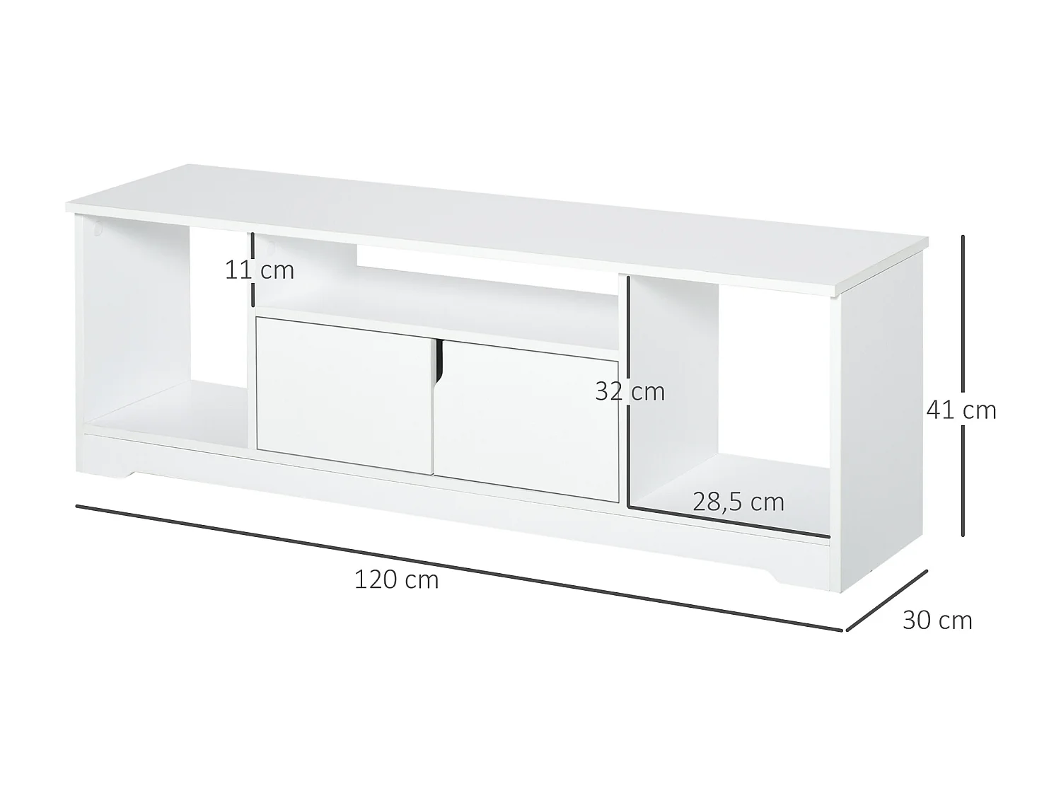 Mueble de tv blanco 120x30x41 cm HOMCOM