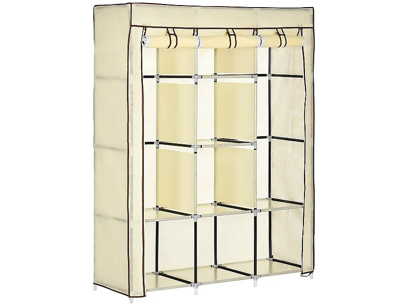 Armario de tela crema 125x43x162.5 cm HOMCOM
