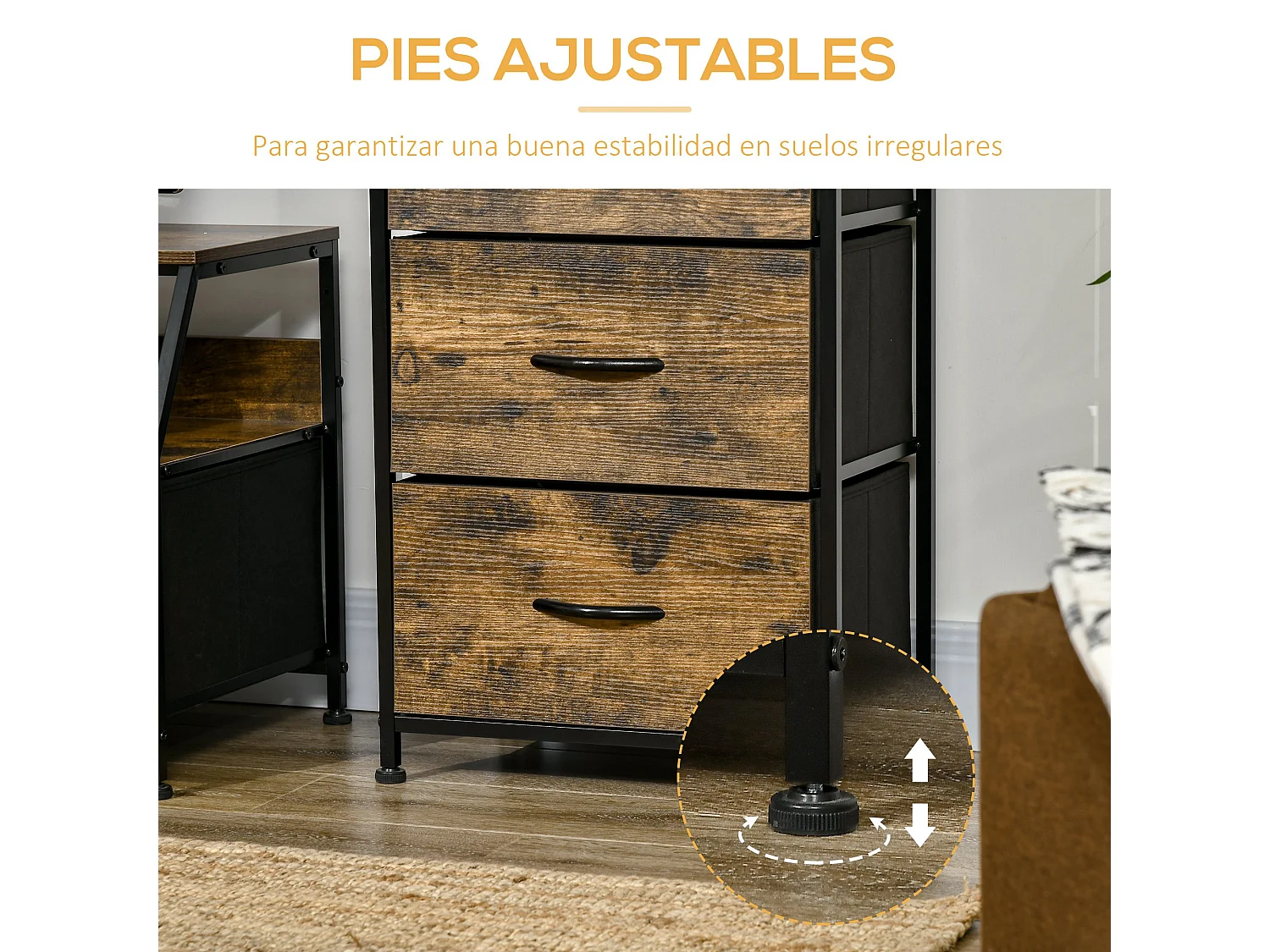 Armario de salón marrón rústico 44x29x92 cm HOMCOM