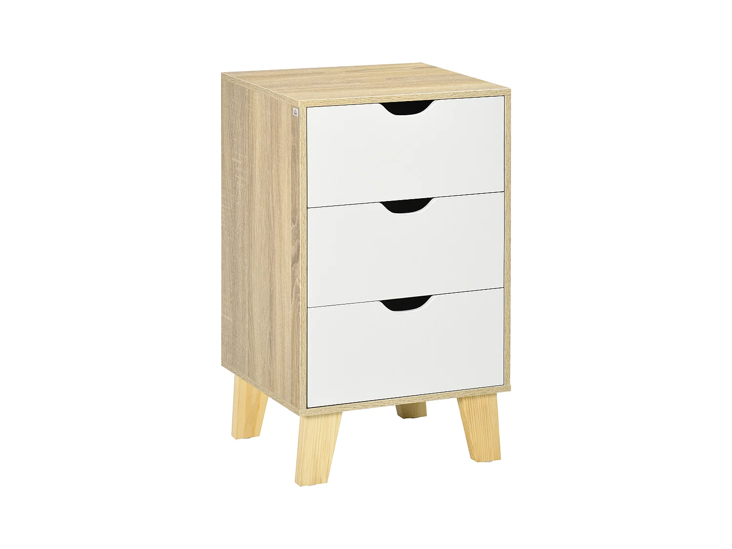 Cómoda con cajones blanco y roble 40x35x68.5 cm HOMCOM