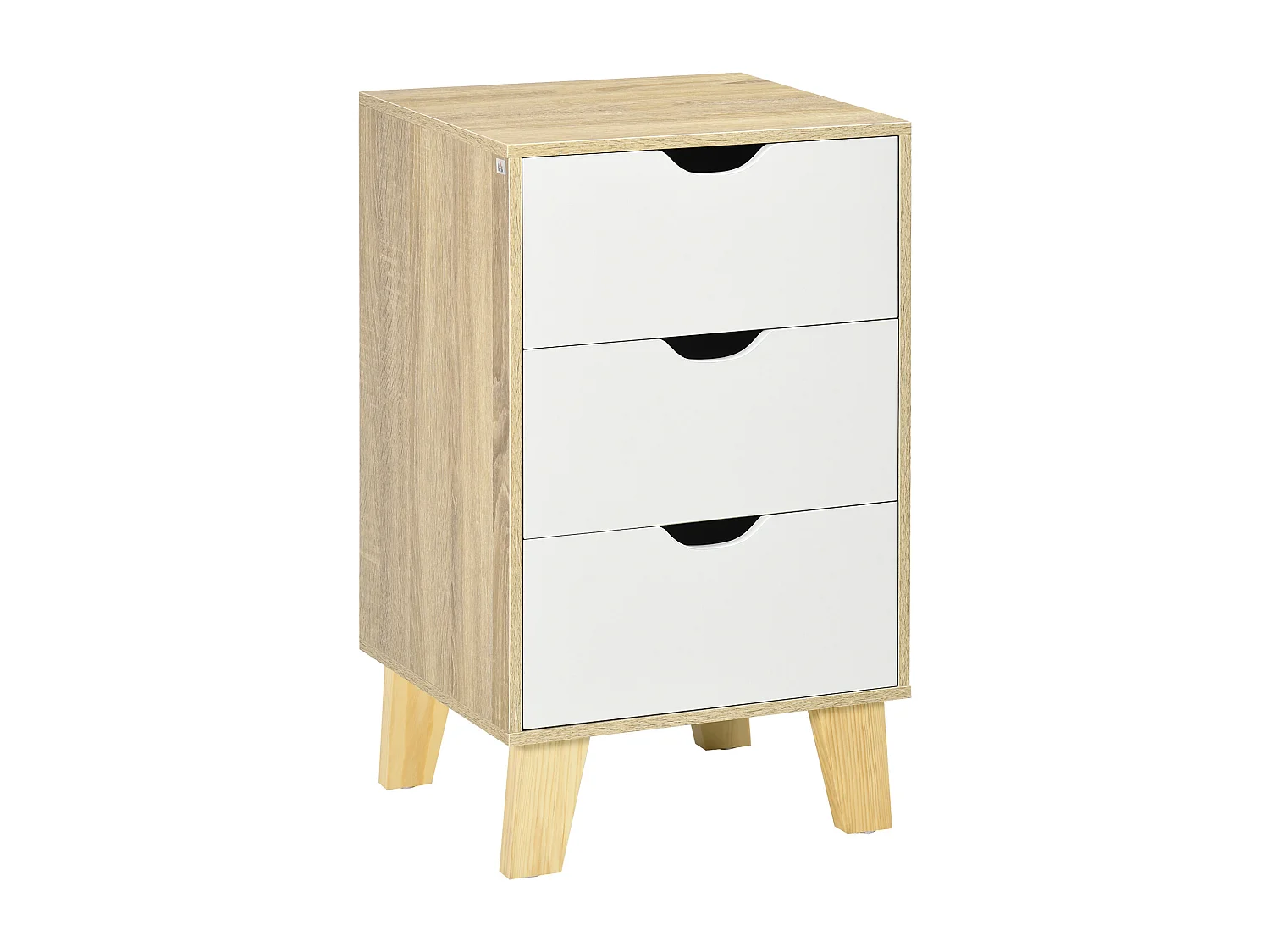 Cómoda con cajones blanco y roble 40x35x68.5 cm HOMCOM