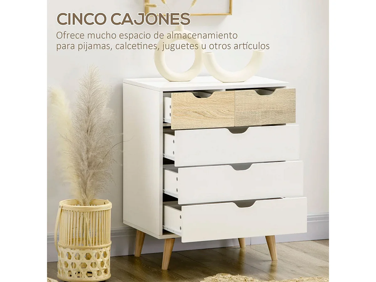 Cómoda con cajones blanco 60x40x77.5 cm HOMCOM