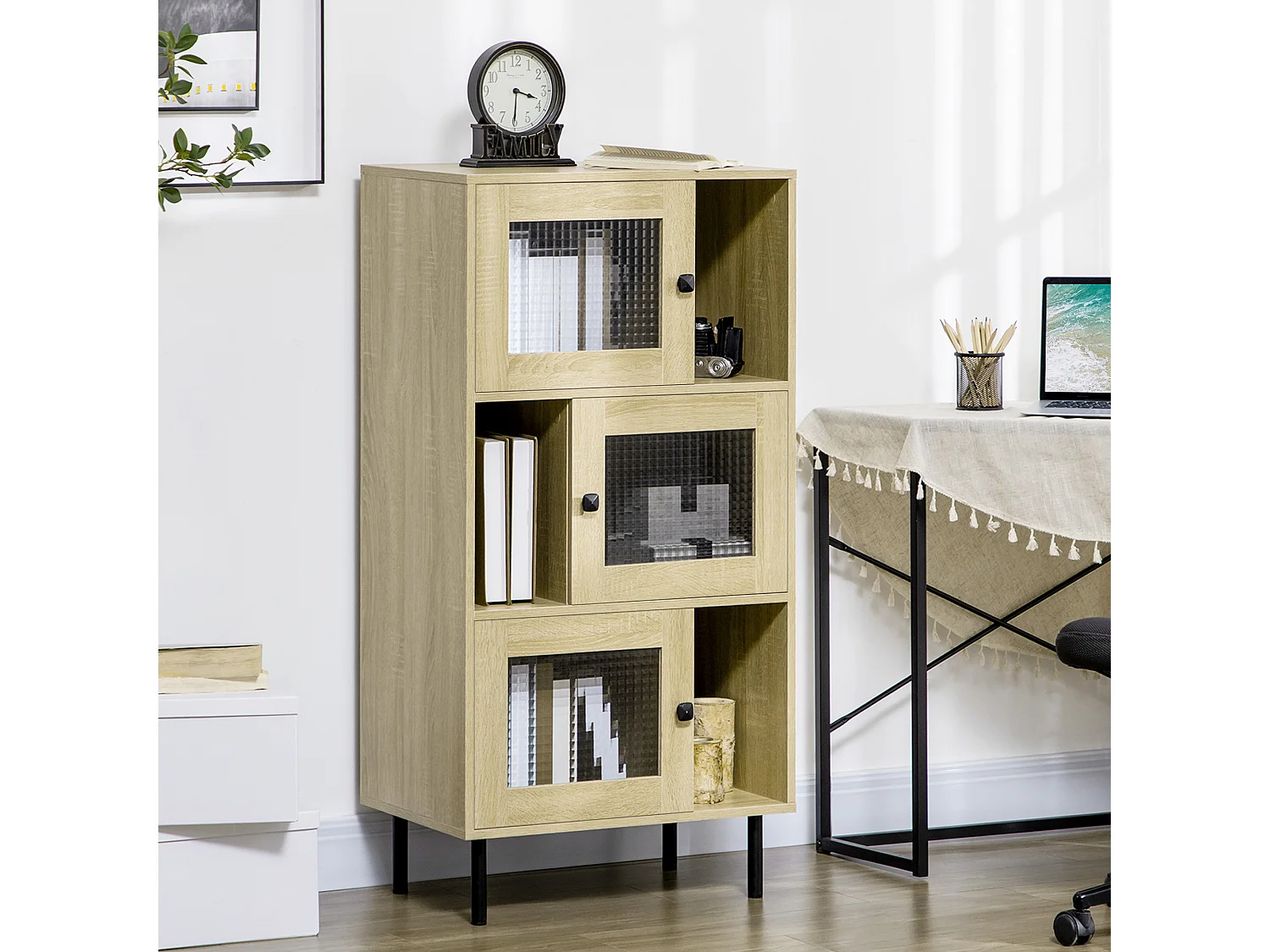 Armario de libros madera natural 60x40x120 cm HOMCOM