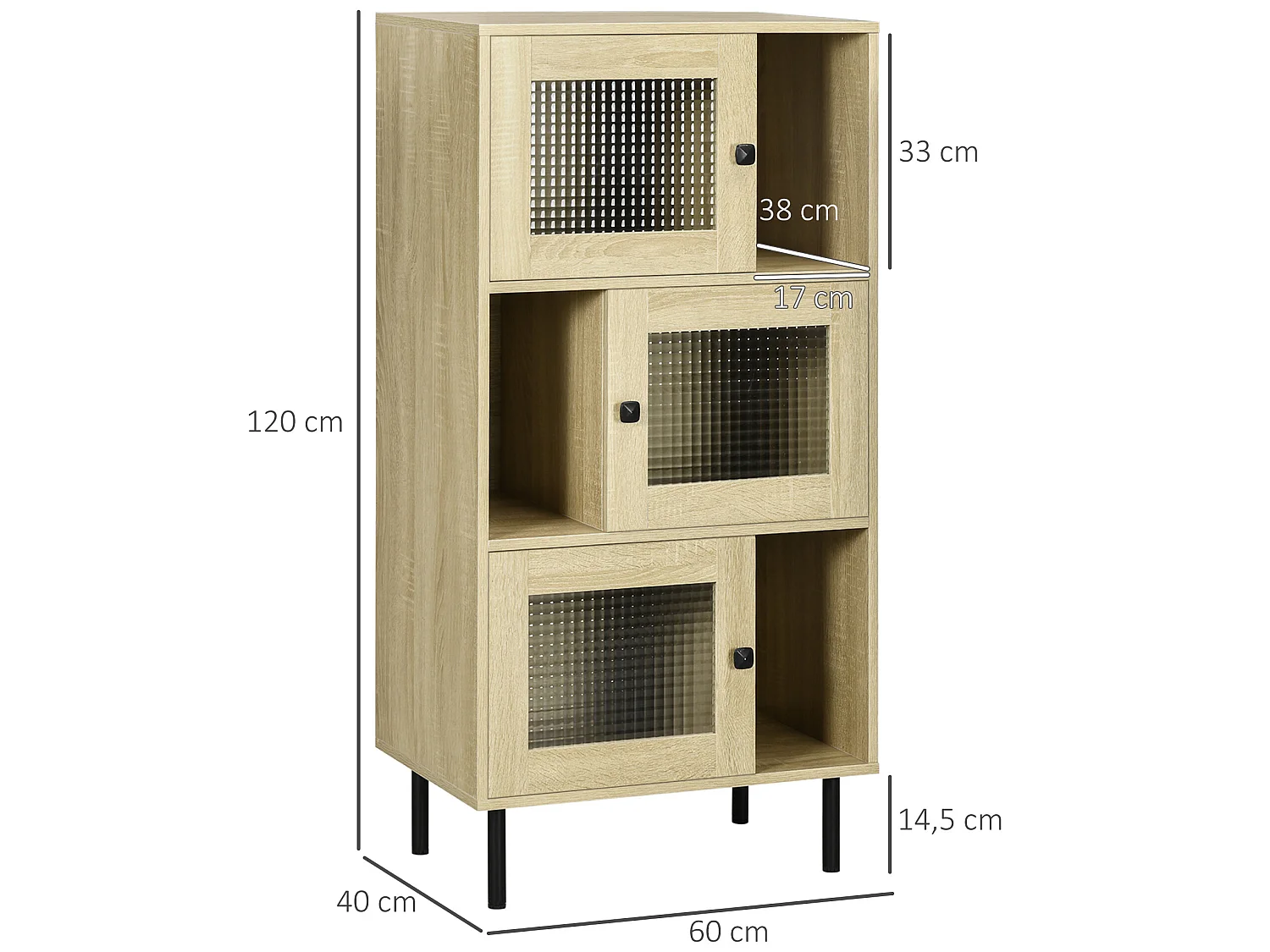 Armario de libros madera natural 60x40x120 cm HOMCOM