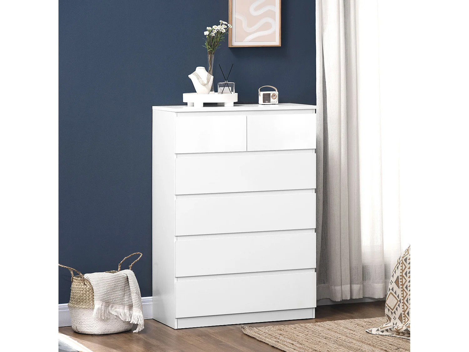 Cómoda con cajones blanco 80x39x115 cm HOMCOM