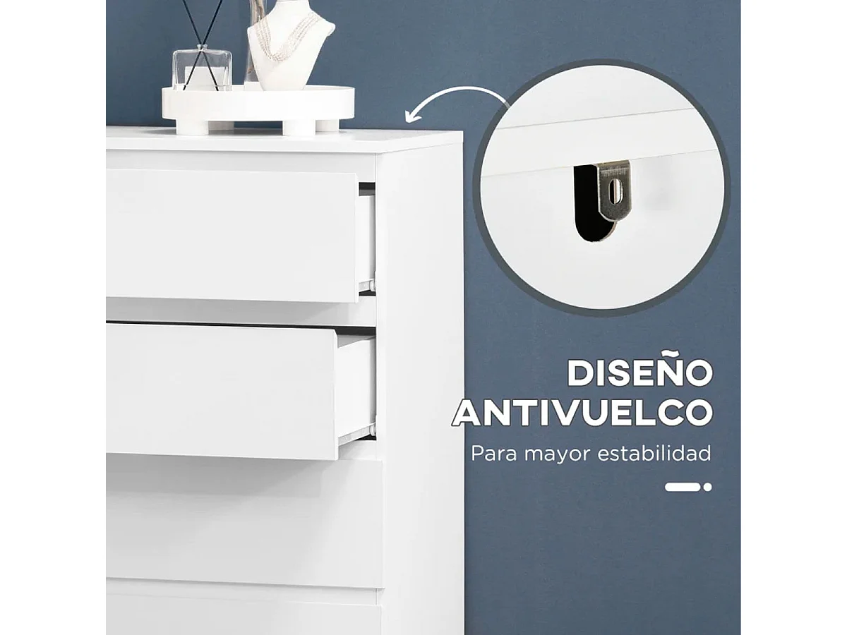 Cómoda con cajones blanco 80x39x115 cm HOMCOM