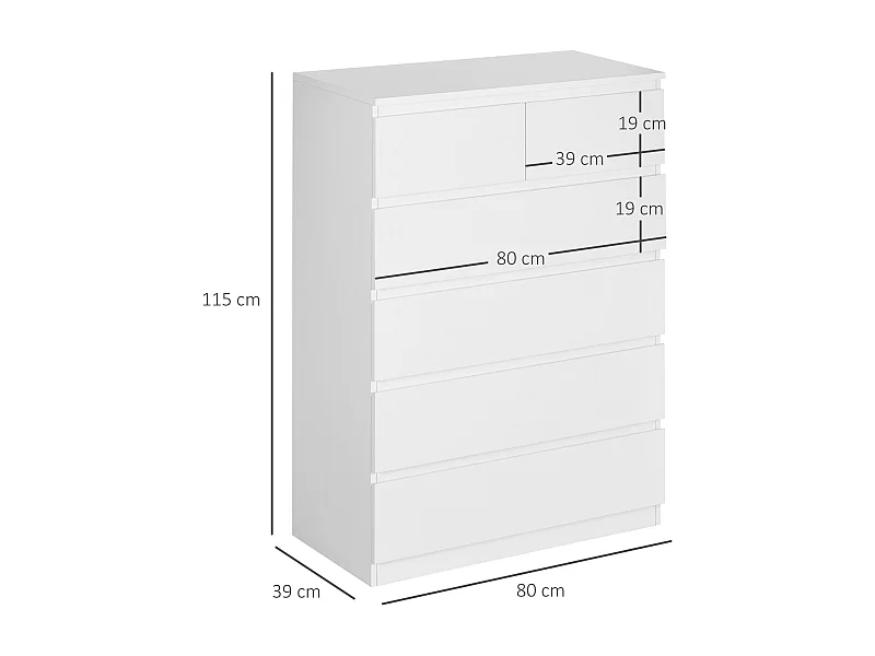 Cómoda con cajones blanco 80x39x115 cm HOMCOM