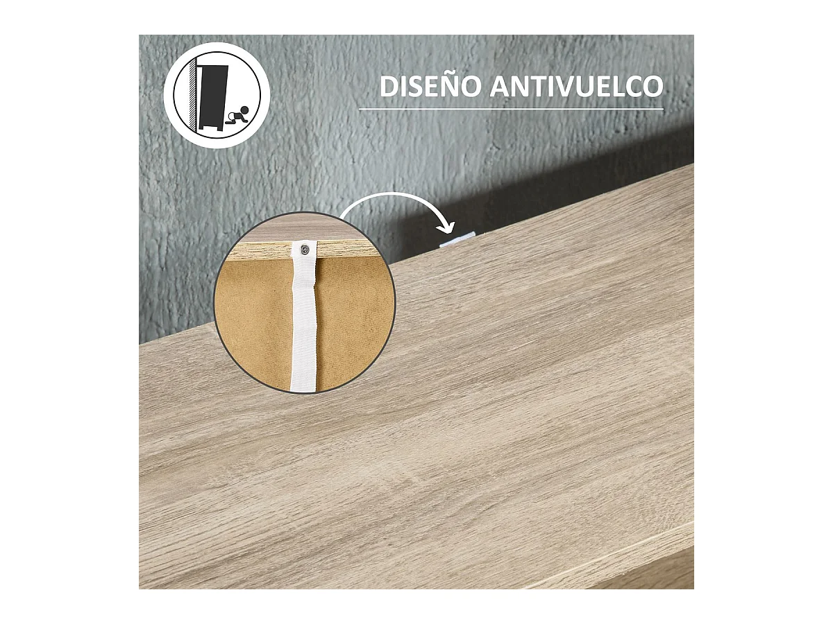 Armario de zapatos natural y blanco 80x25.5x112.5 cm HOMCOM