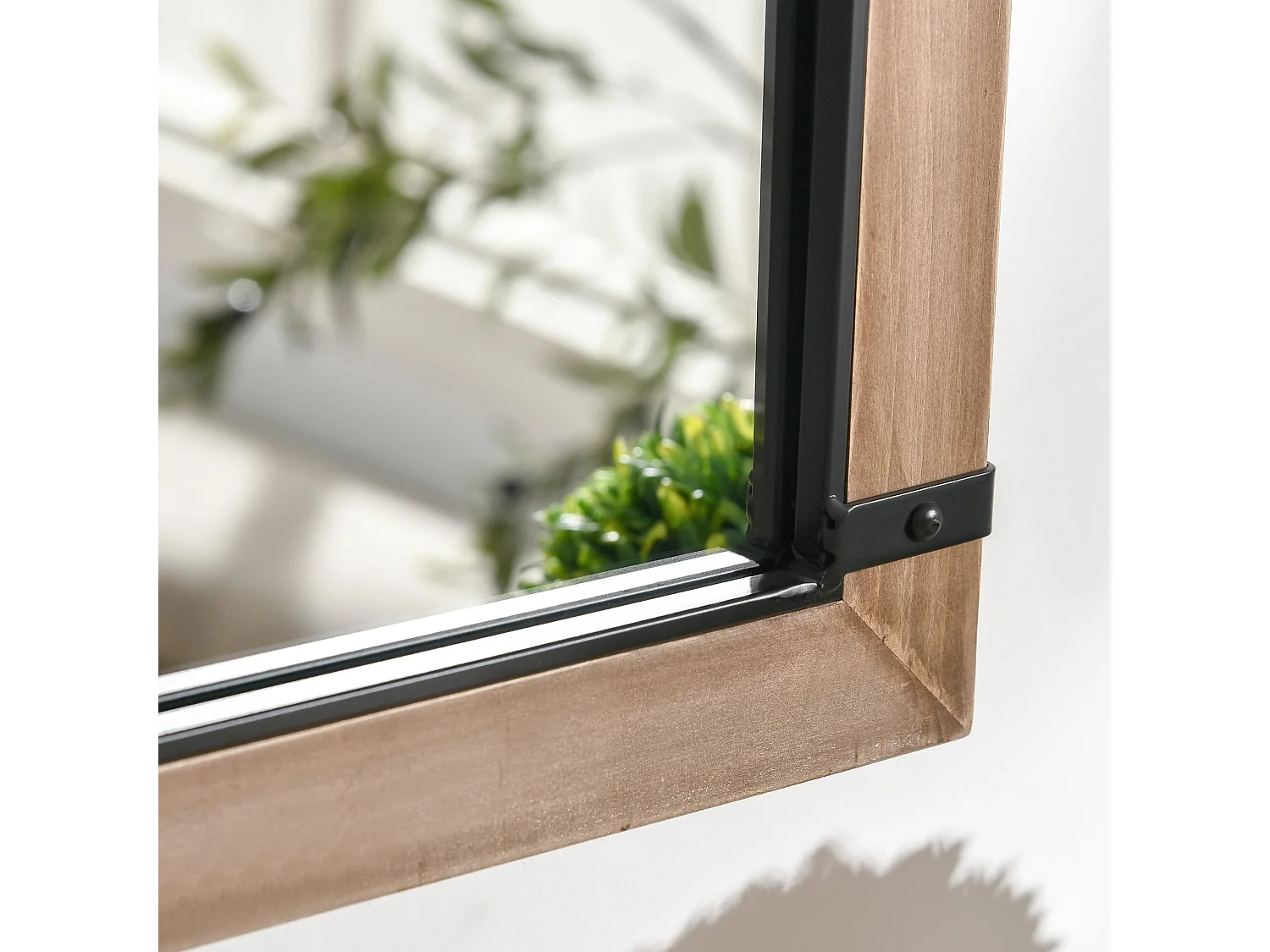 Espejo de pared marrón 93x60x2.5 cm HOMCOM