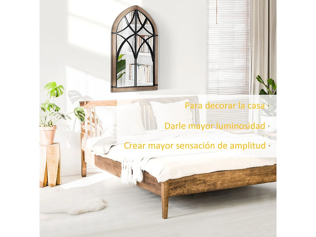 Espejo de pared marrón 93x60x2.5 cm HOMCOM