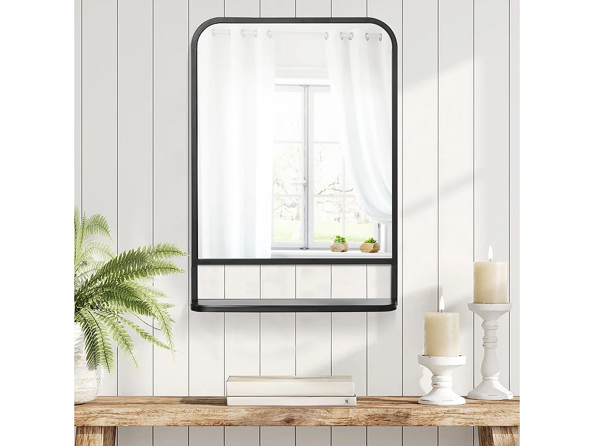 Espejo de pared negro 50x10.2x70 cm HOMCOM