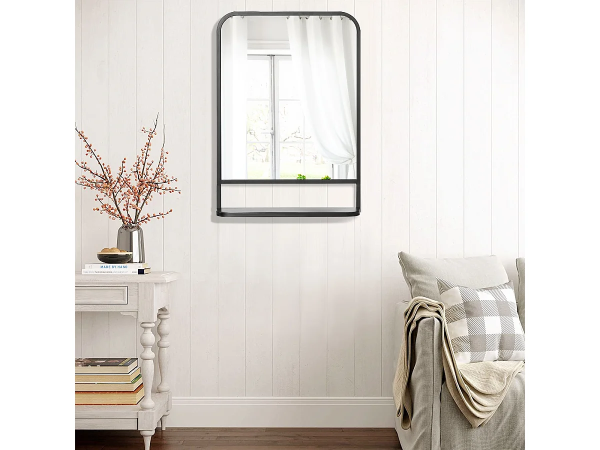 Espejo de pared negro 50x10.2x70 cm HOMCOM