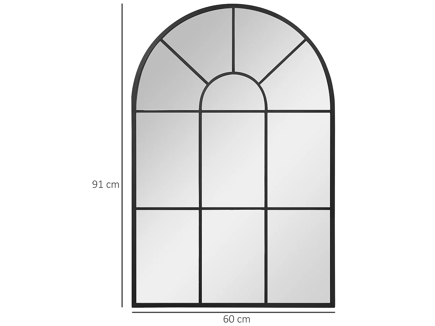 Espejo de pared negro 60x2x91 cm HOMCOM