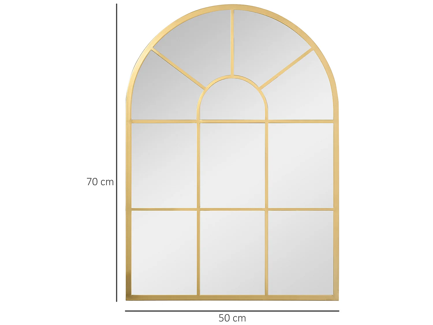 Espejo de pared oro 50x2x70 cm HOMCOM