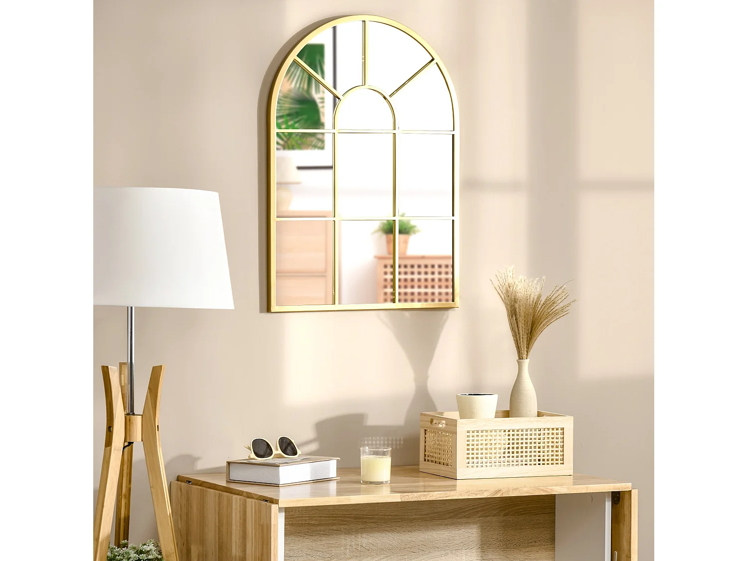 Espejo de pared oro 50x2x70 cm HOMCOM