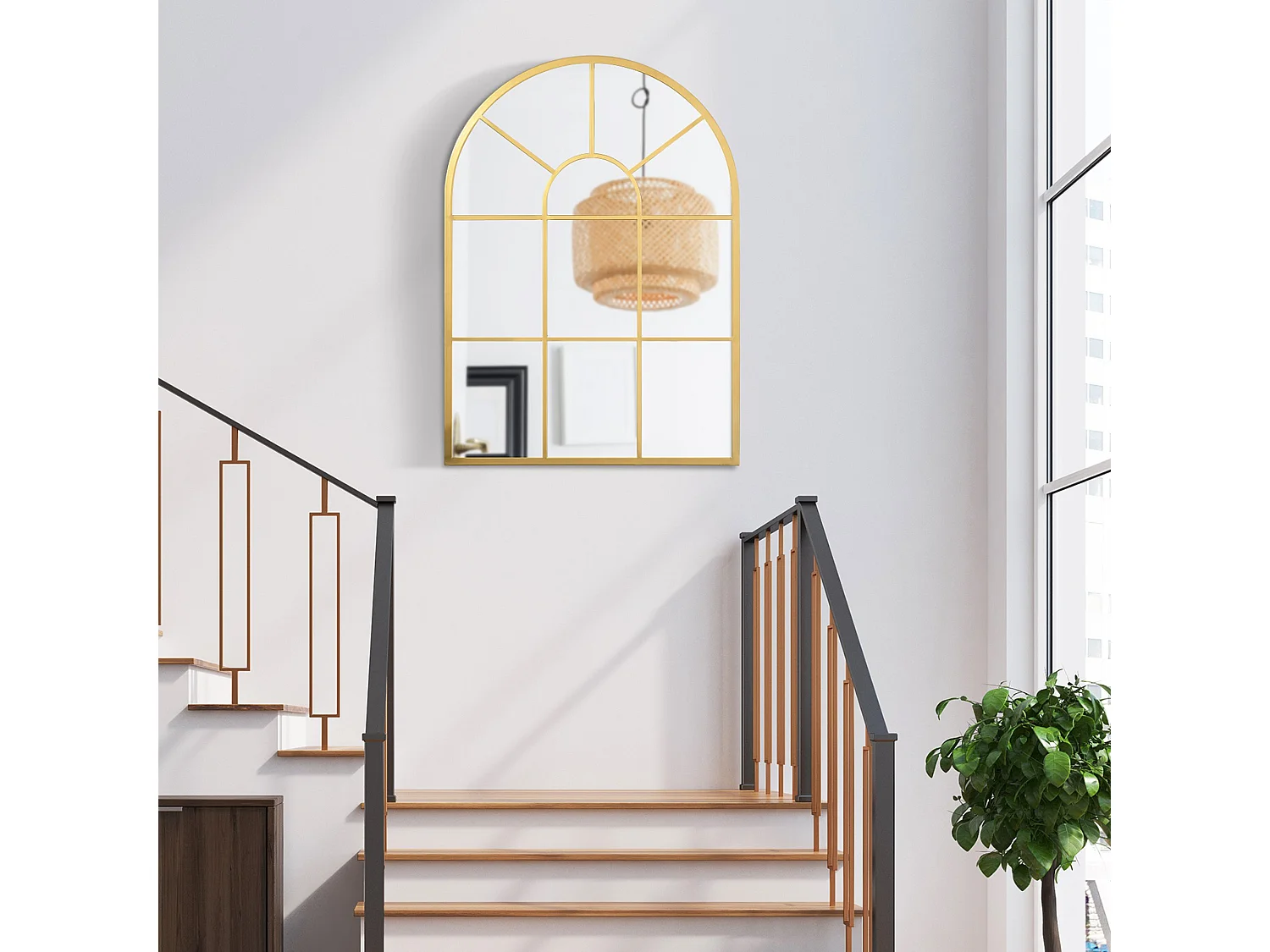 Espejo de pared oro 50x2x70 cm HOMCOM