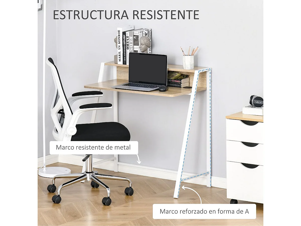 Escritorio roble 84x45x85 cm HOMCOM