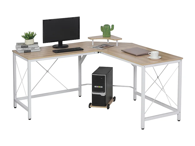 Mesa de computadora roble 150x150x76 cm HOMCOM