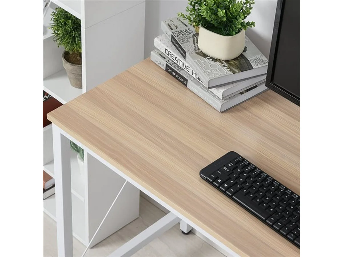 Mesa de computadora roble 150x150x76 cm HOMCOM