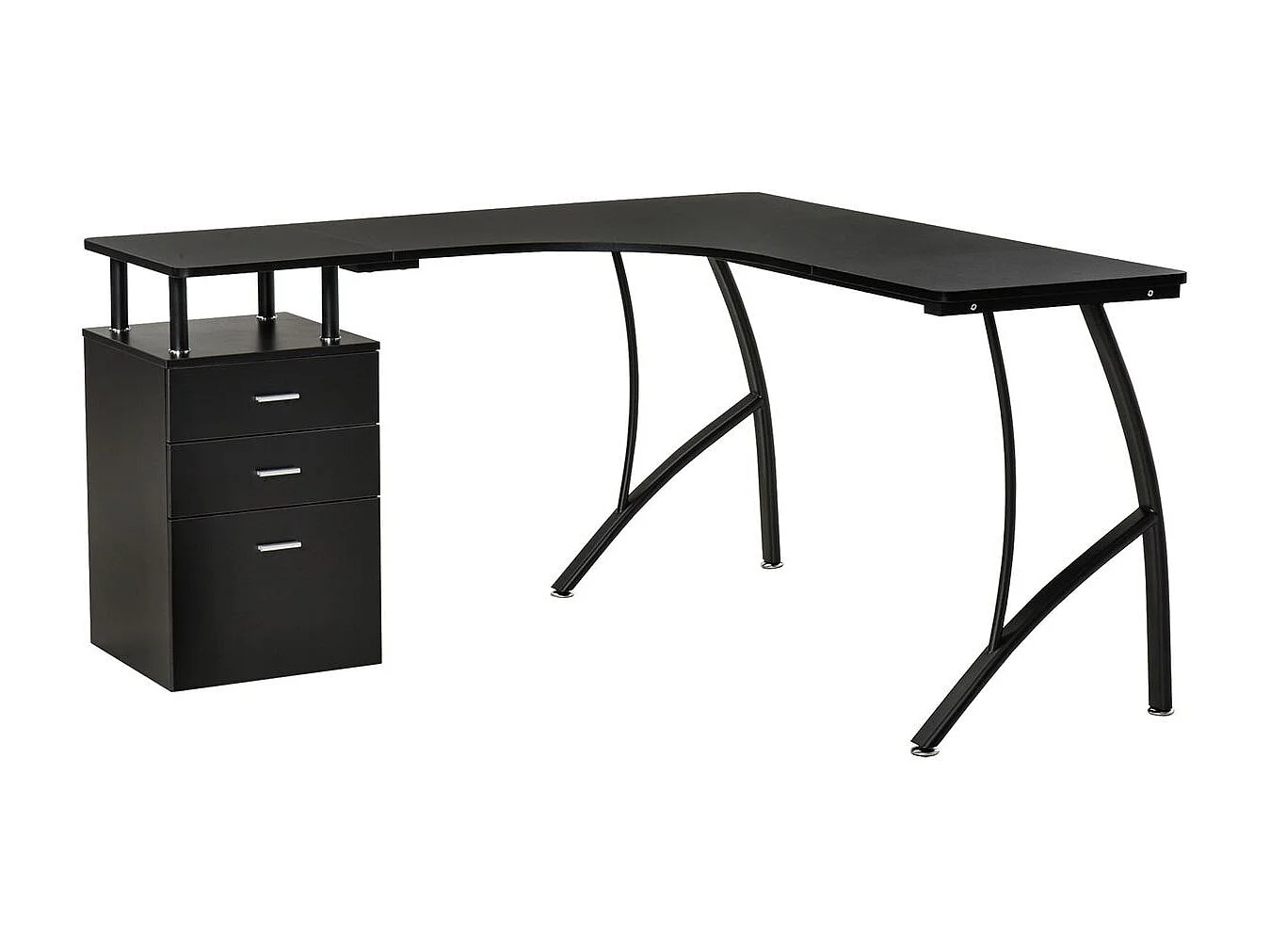 Escritorio esquinero negro 143.5x143.5x76 cm HOMCOM