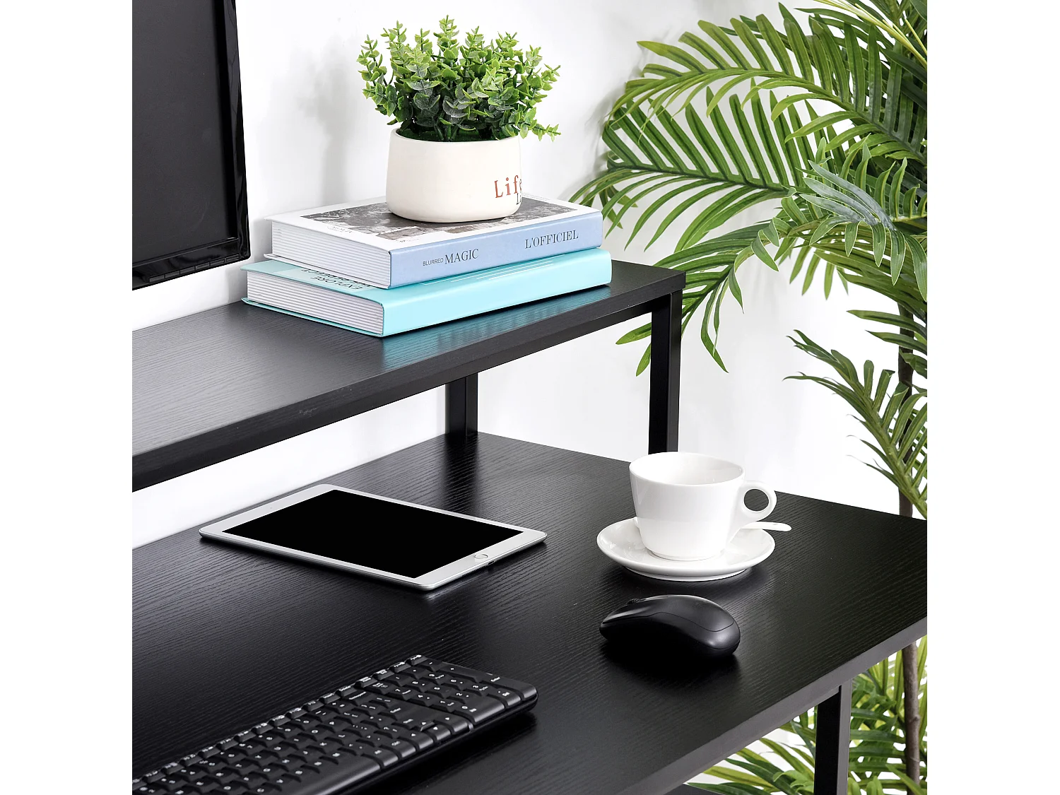 Mesa para computadora negro 140x60x93 cm HOMCOM