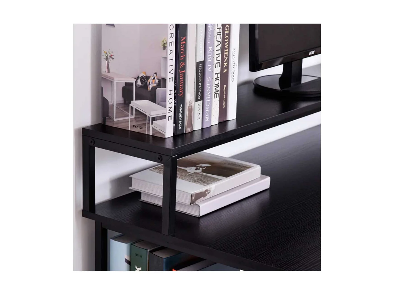 Mesa para computadora negro 140x60x93 cm HOMCOM