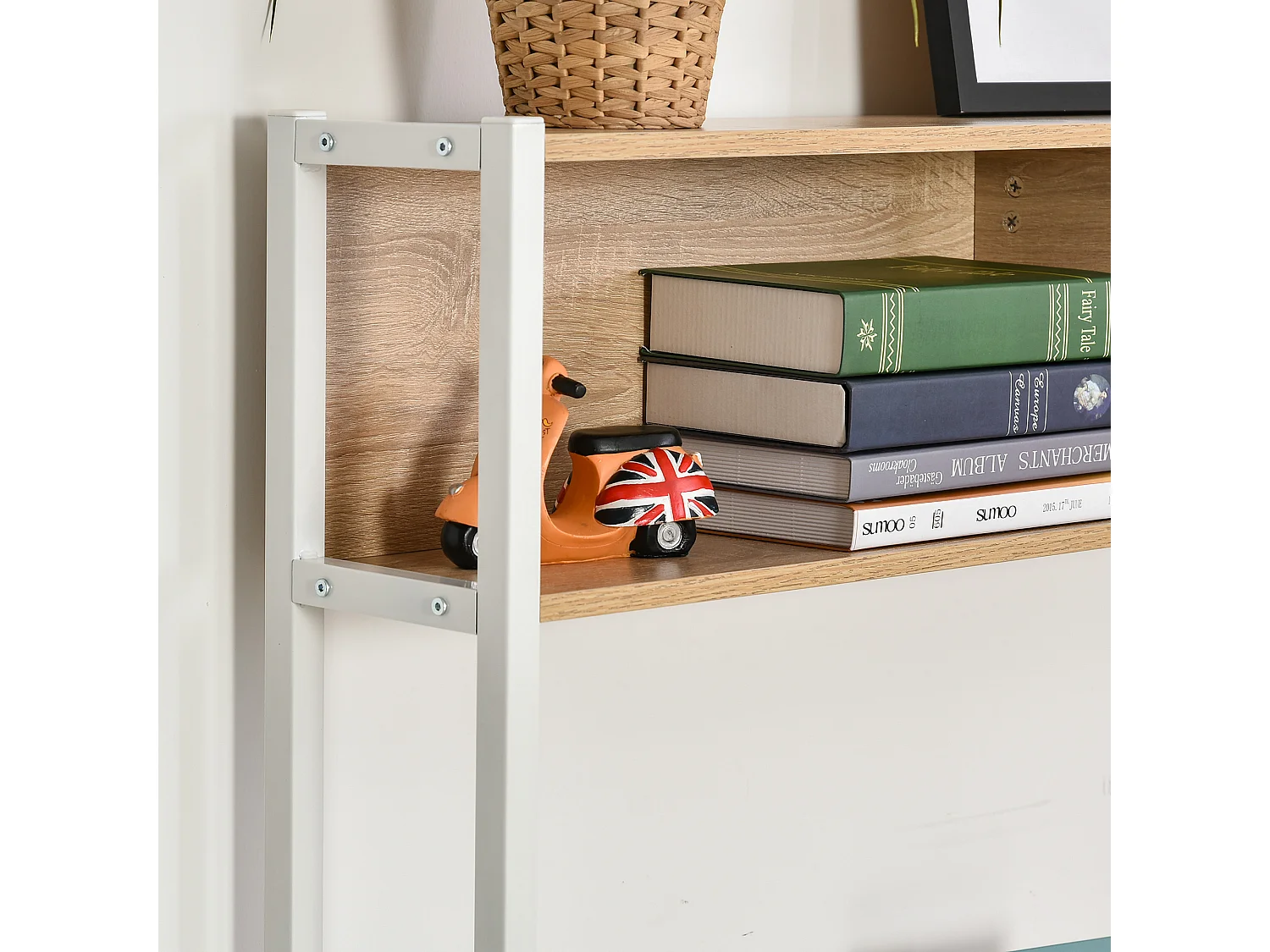 Mesa de ordenador wood grain 140x125x149 cm HOMCOM