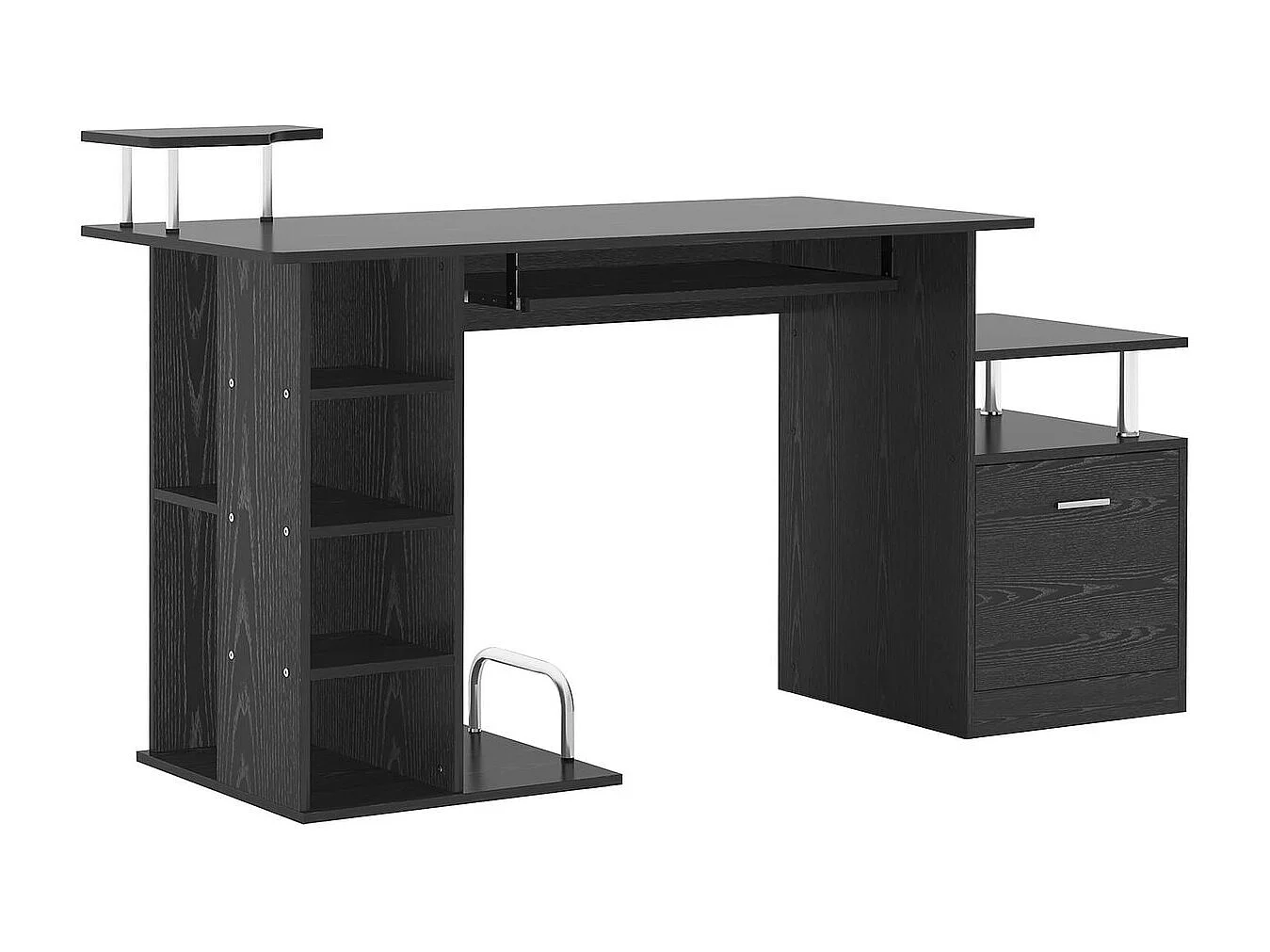 Mesa de ordenador negro 152x60x88 cm HOMCOM