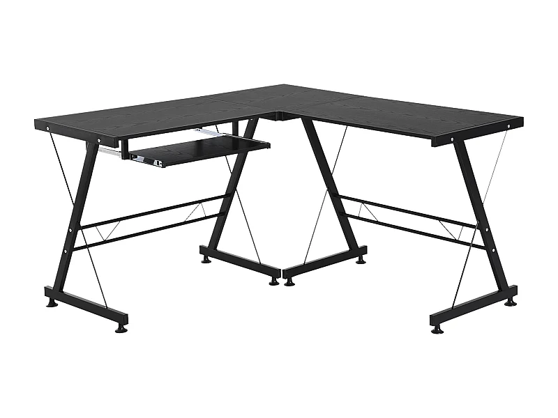 Mesa de ordenador negro 130x130x73.5 cm HOMCOM