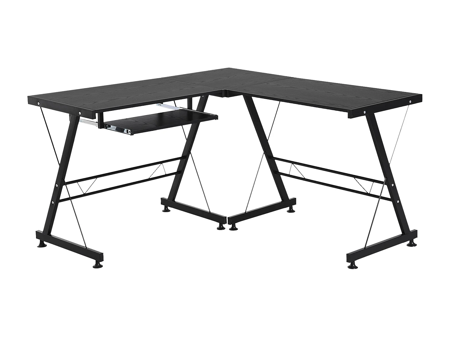 Mesa de ordenador negro 130x130x73.5 cm HOMCOM