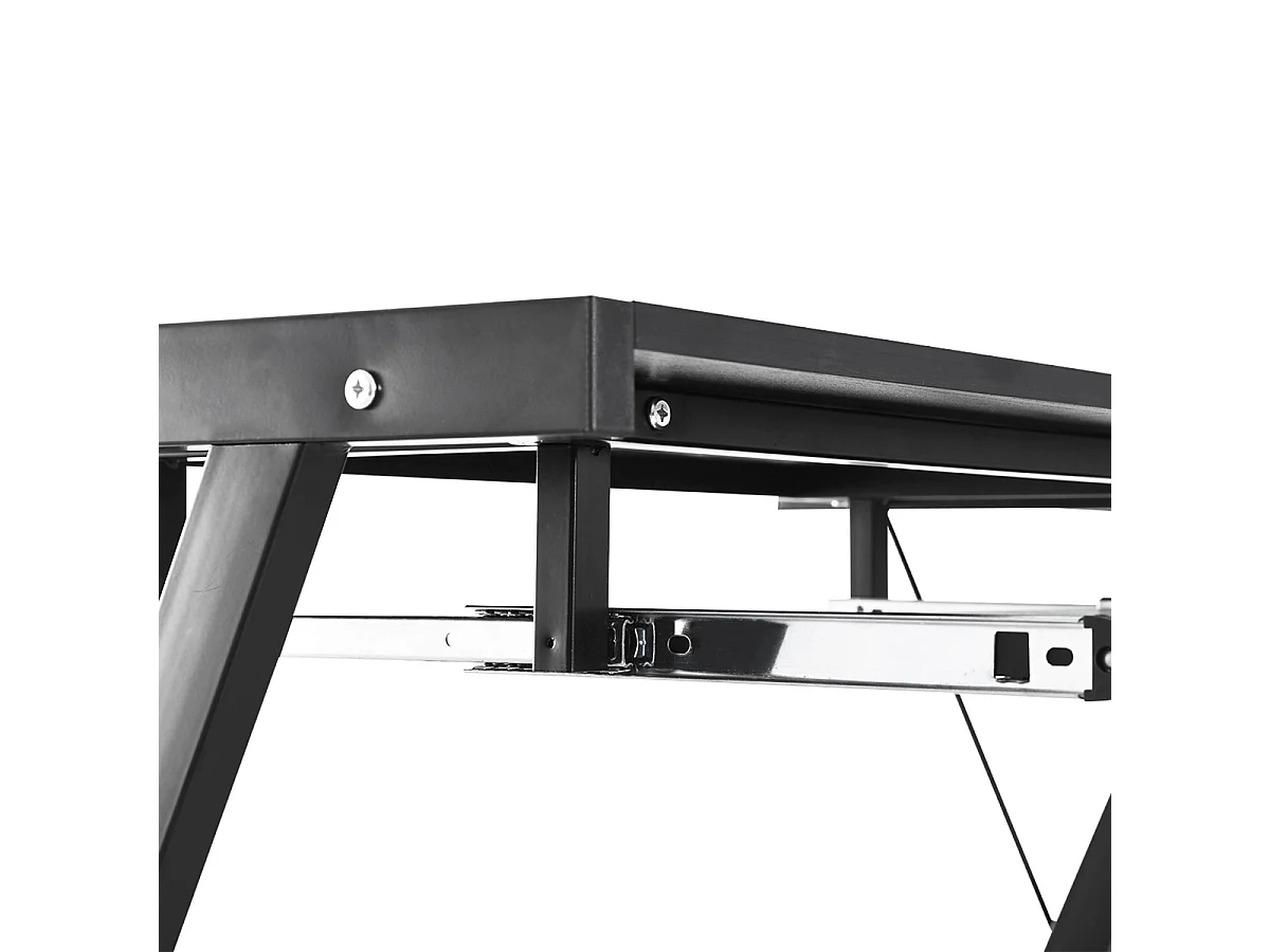 Mesa de ordenador negro 130x130x73.5 cm HOMCOM