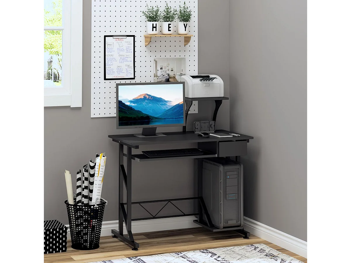 Mesa de ordenador negro 90x50x95cm HOMCOM