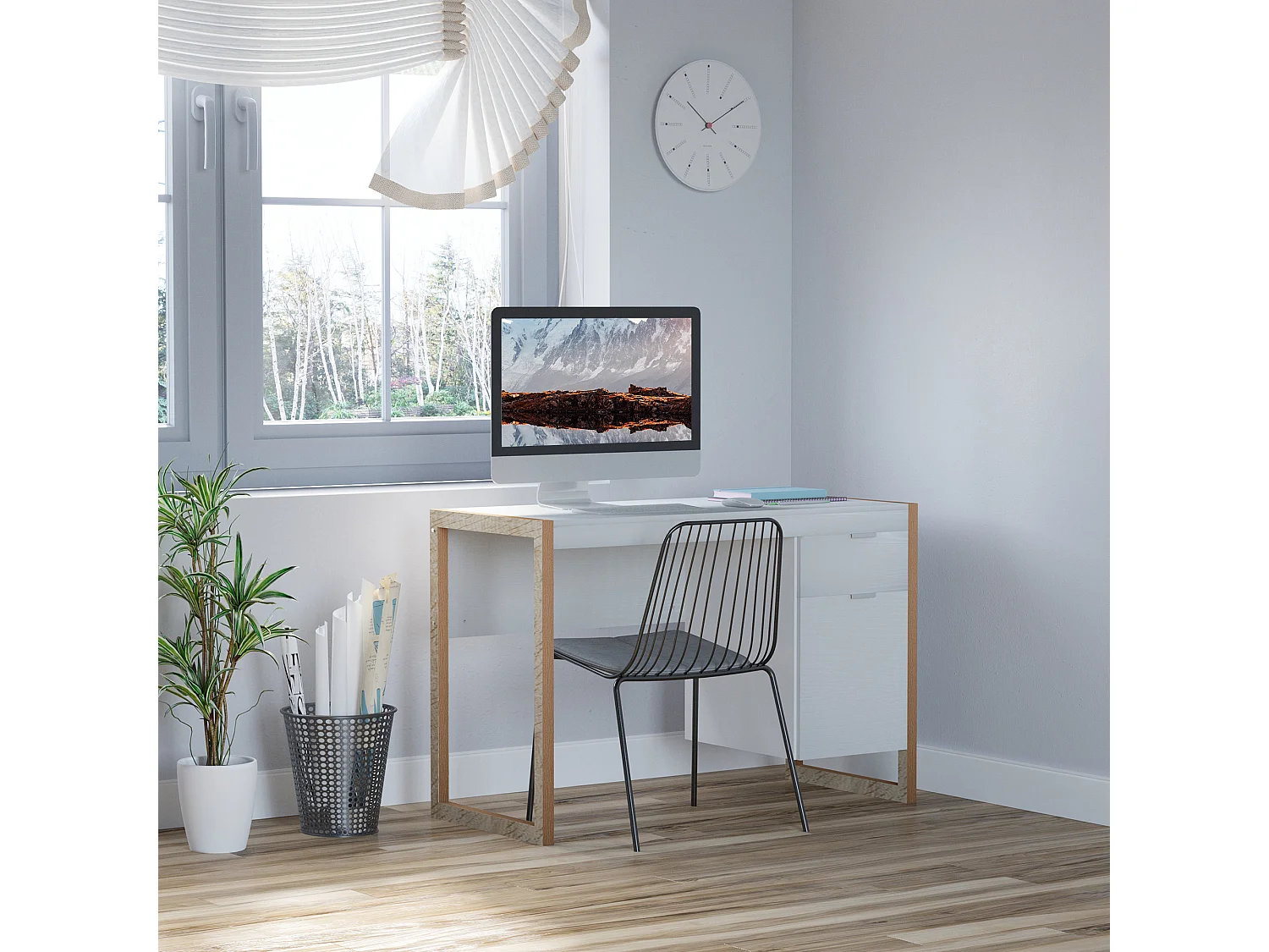 Mesa de escritorio blanco 112.5x50x75.5 cm HOMCOM