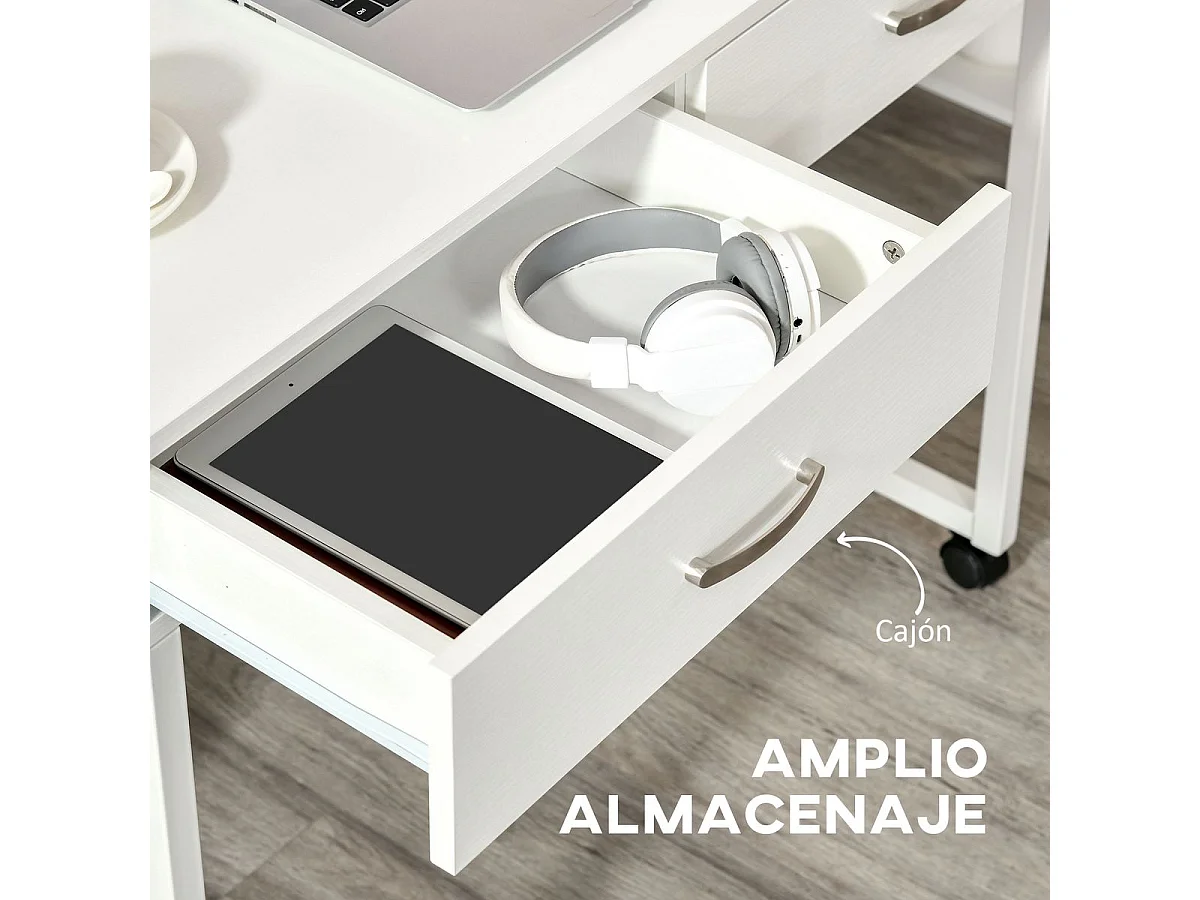 Conjunto de 2 escritorios apilables blanco 100x36x88 cm HOMCOM