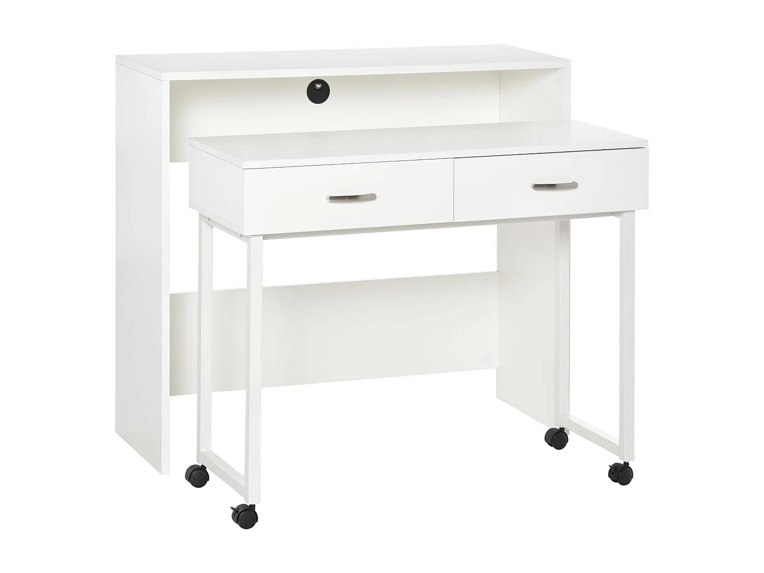 Conjunto de 2 escritorios apilables blanco 100x36x88 cm HOMCOM