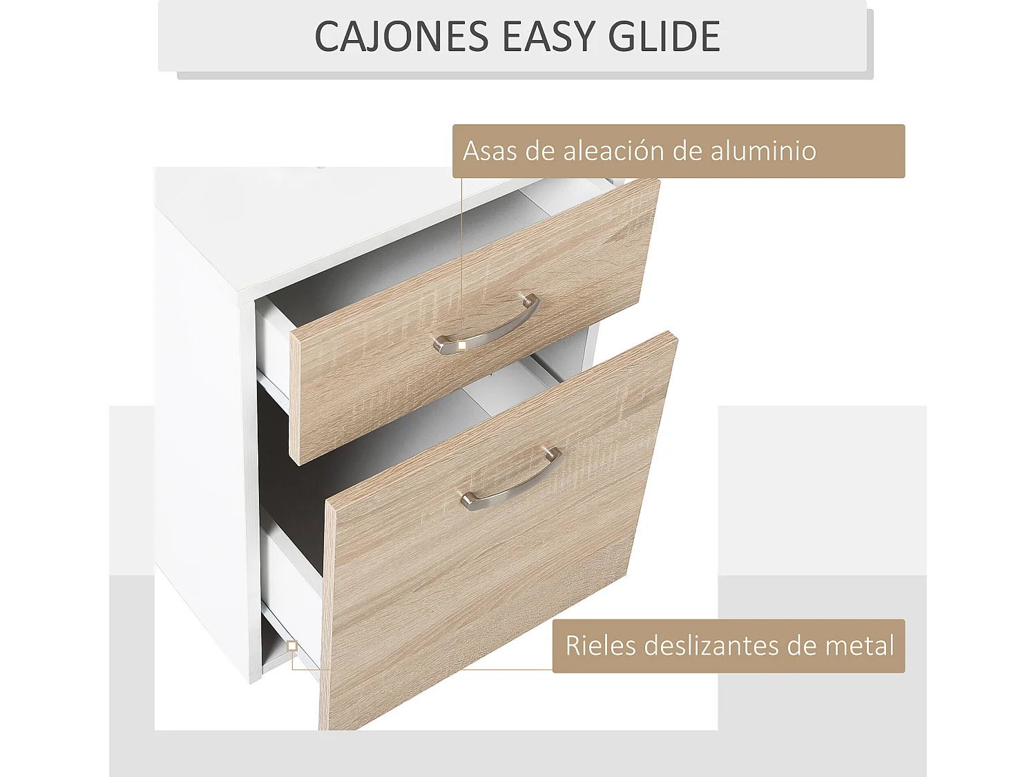 Mesa de ordenador roble y blanco 137x55x92 cm HOMCOM