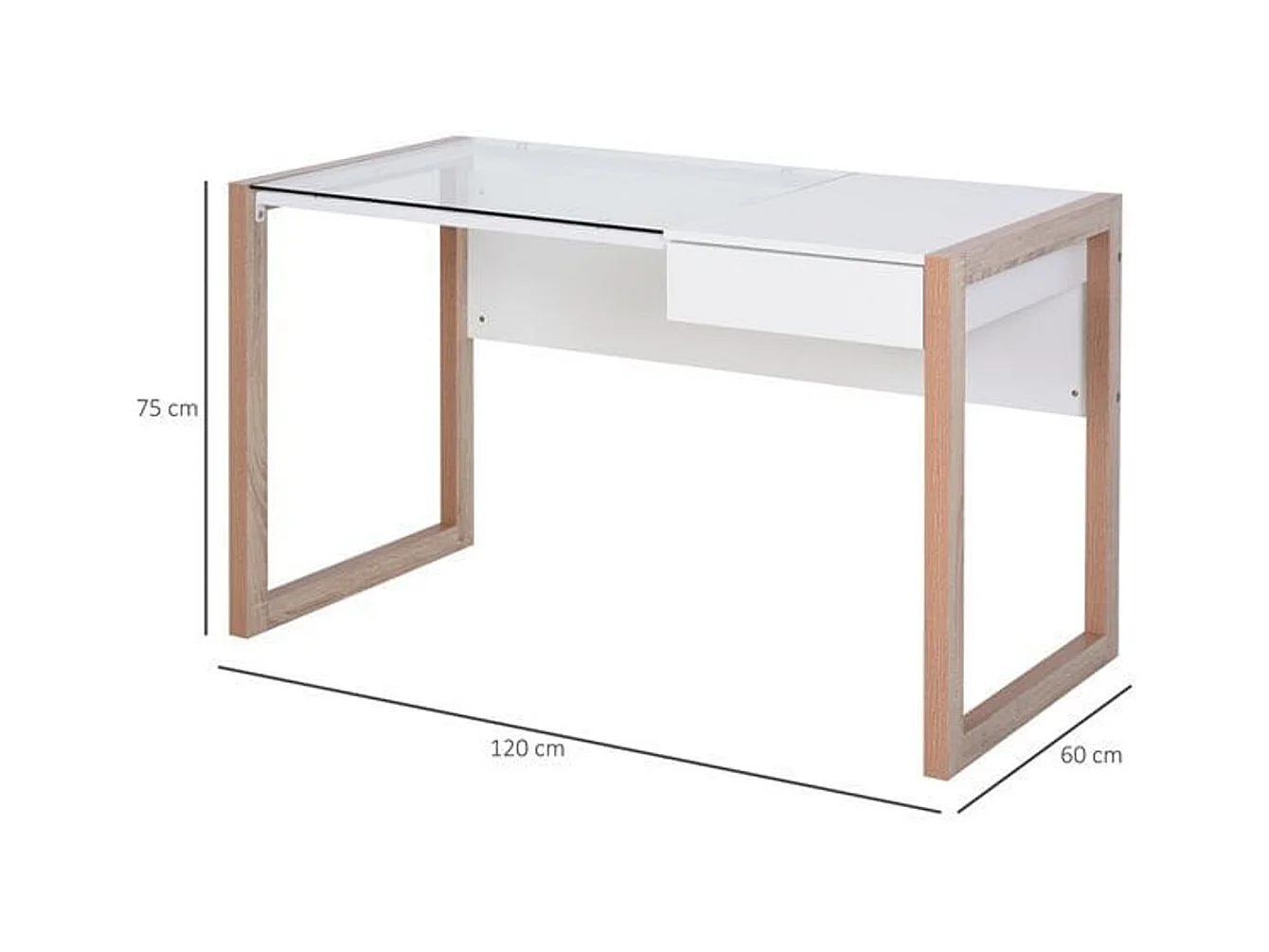 Mesa de ordenador blanco 120x60x75 cm HOMCOM