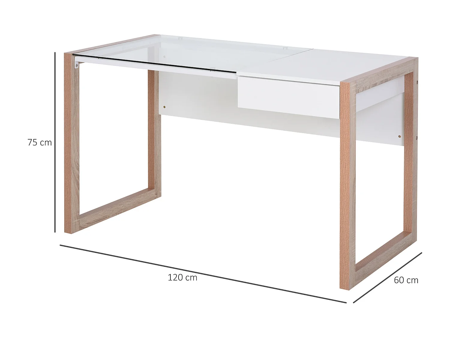 Mesa de ordenador blanco 120x60x75 cm HOMCOM