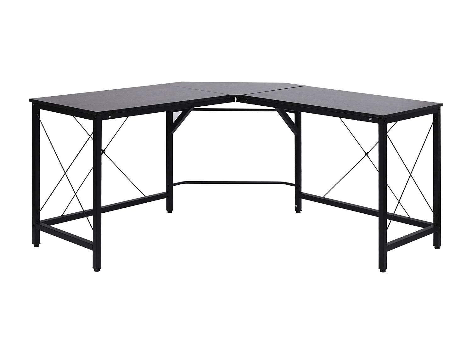 Mesa de ordenador negro 150x150x76cm HOMCOM