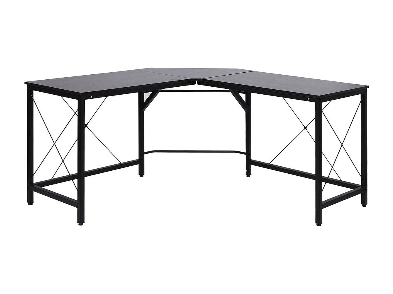 Mesa de ordenador negro 150x150x76cm HOMCOM