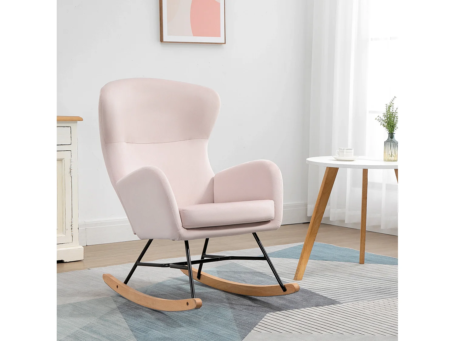 Silla mecedora rosa 65x87x102 cm HOMCOM