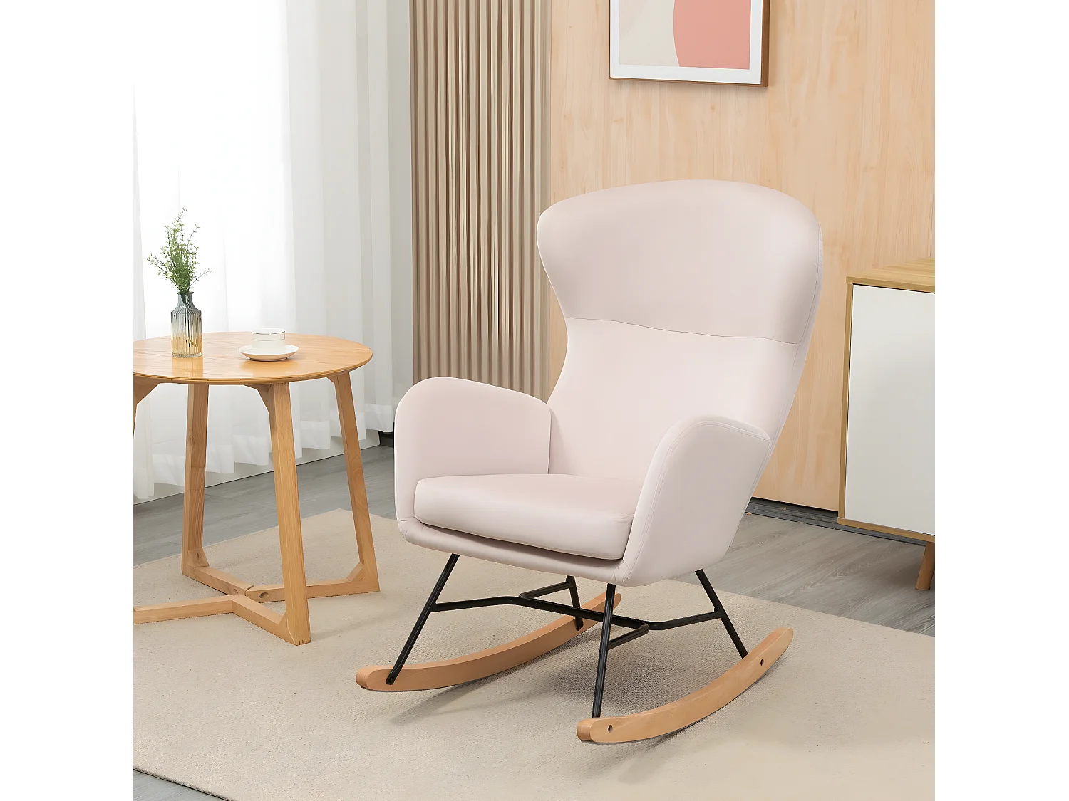 Silla mecedora rosa 65x87x102 cm HOMCOM