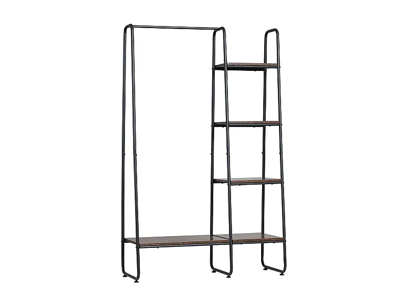Perchero de ropa negro y rústico 101x39x160 cm HOMCOM