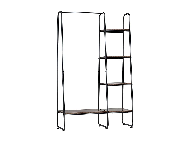 Perchero de ropa negro y rústico 101x39x160 cm HOMCOM