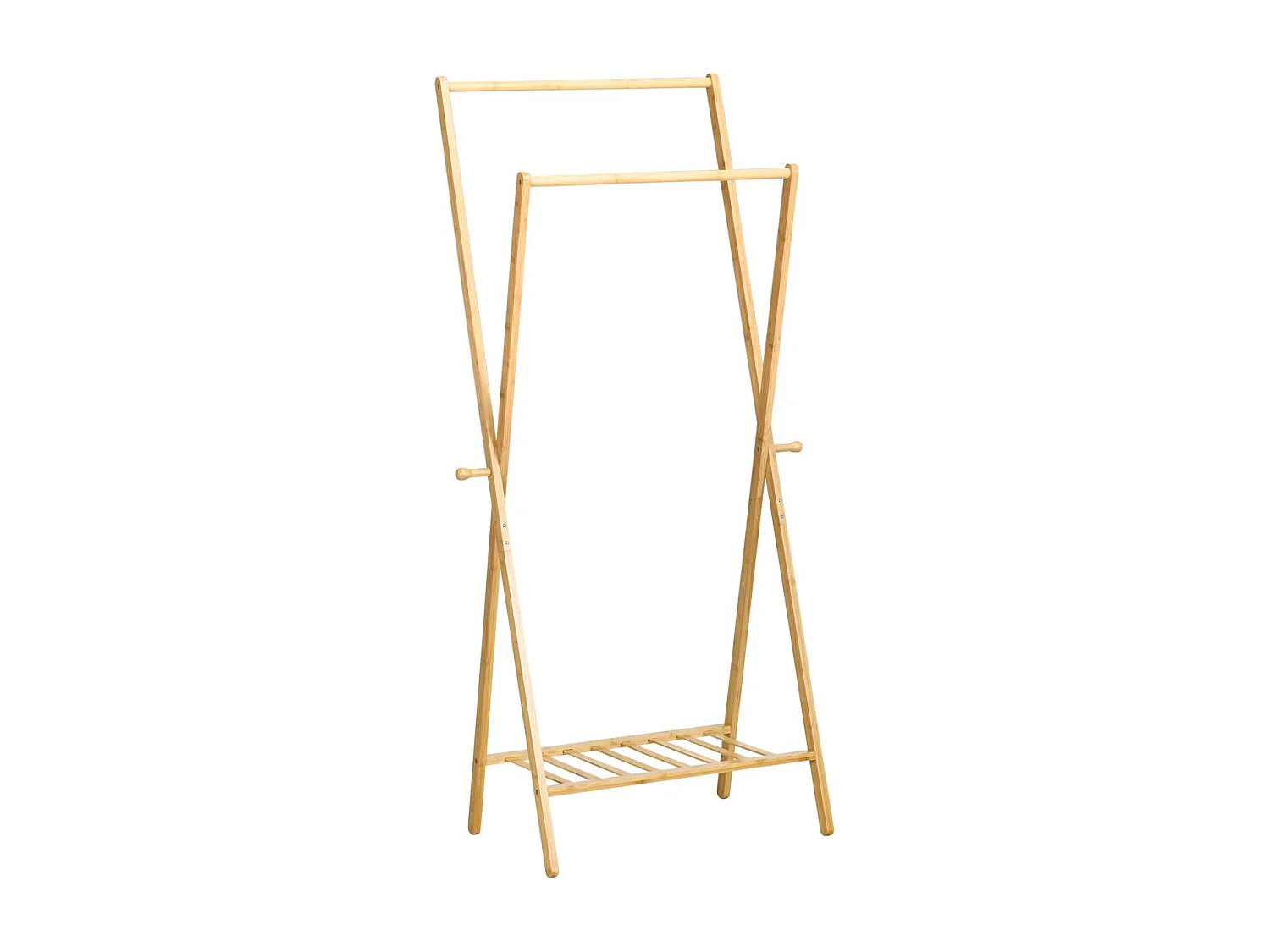 Perchero de pie madera natural 74x42x150 cm HOMCOM