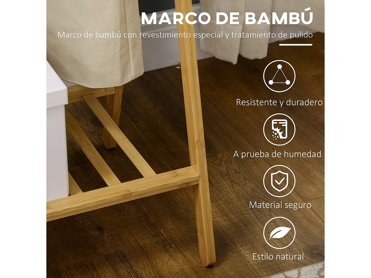 Perchero de pie madera natural 74x42x150 cm HOMCOM