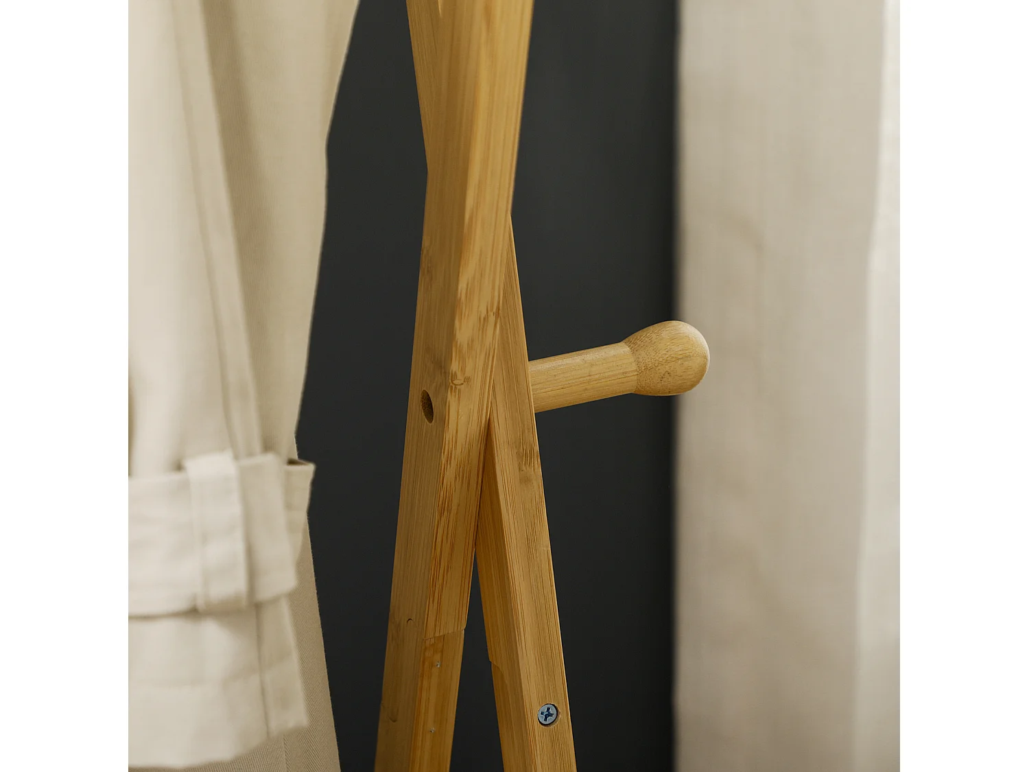 Perchero de pie madera natural 74x42x150 cm HOMCOM