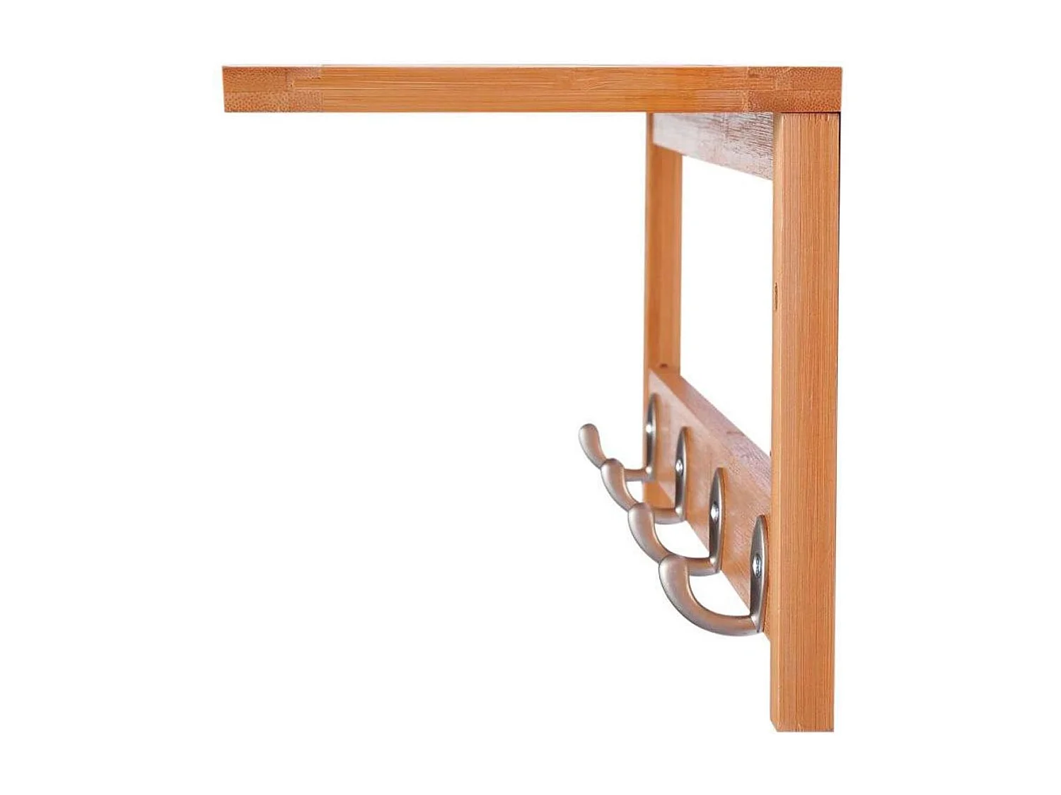 Perchero de pared de bambú bambú natural 50x16x17,5 cm HOMCOM