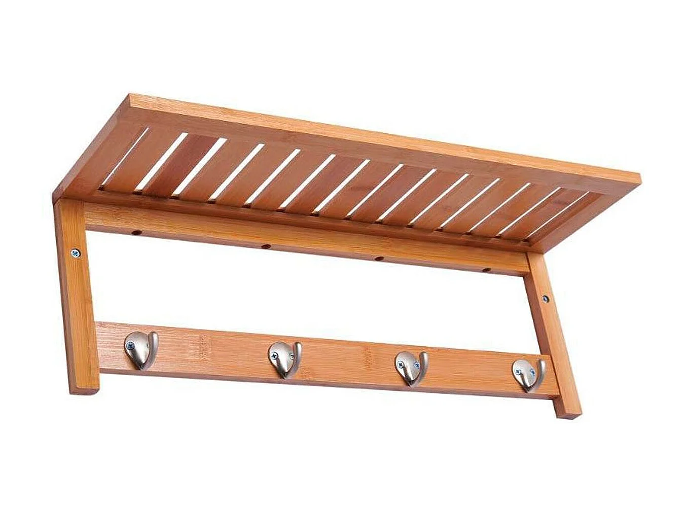 Perchero de pared de bambú bambú natural 50x16x17,5 cm HOMCOM