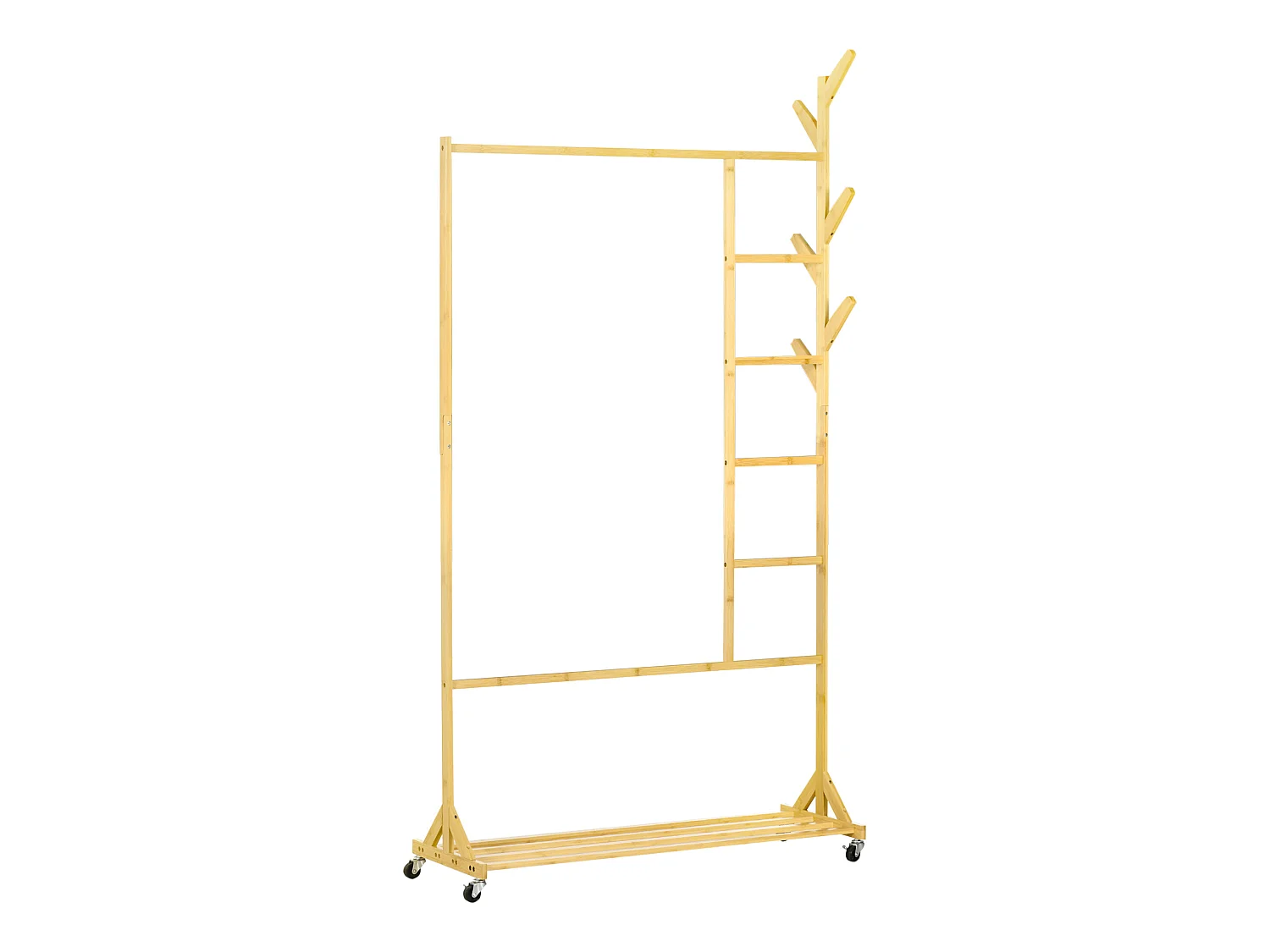 Perchero de pie madera natural 100x37x191 cm HOMCOM